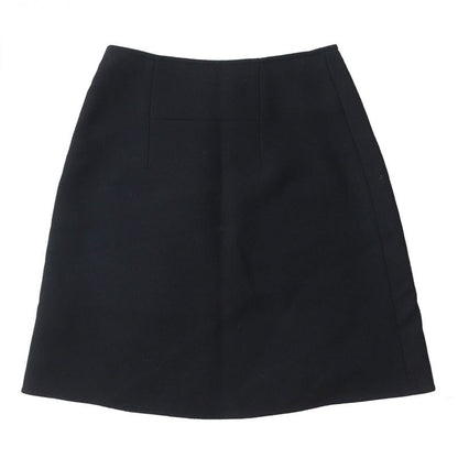Hermes Women's Wool Knee-length A-line/trapezoid Skirt Black None Size