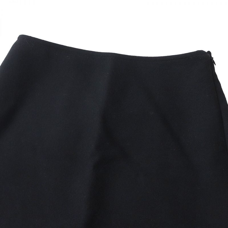 Hermes Women's Wool Knee-length A-line/trapezoid Skirt Black None Size