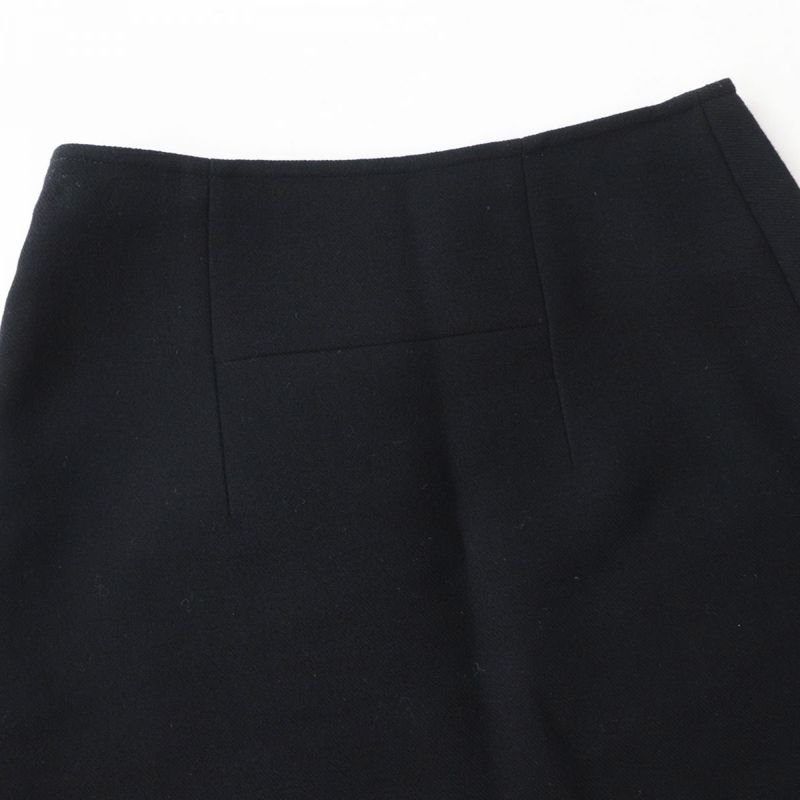 Hermes Women's Wool Knee-length A-line/trapezoid Skirt Black None Size