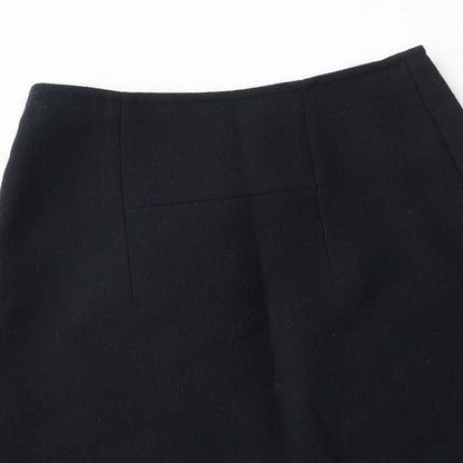 Hermes Women's Wool Knee-length A-line/trapezoid Skirt Black None Size