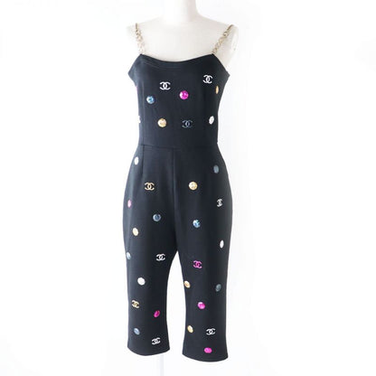 Hermes Runway Worn CHANEL 21AW P71491 Women's Coco Mark Rhinestone Jumpsuit