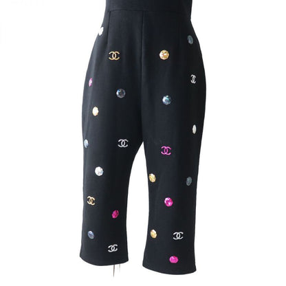 Hermes Runway Worn CHANEL 21AW P71491 Women's Coco Mark Rhinestone Jumpsuit