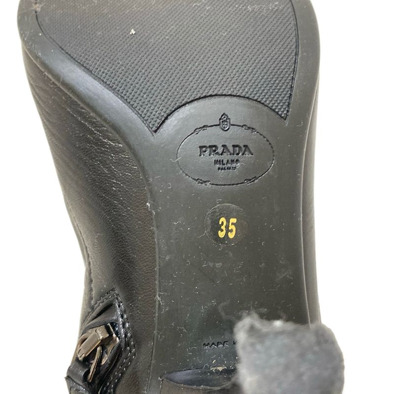 Prada Short Boots 35 Women - Black Leather