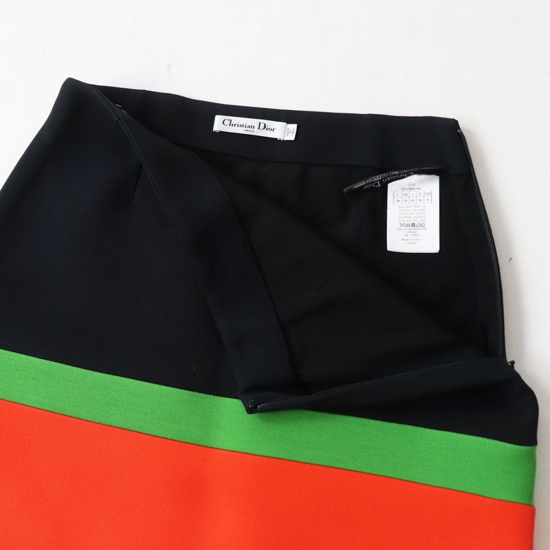 Hermes 22SS Christian DIOR 221j36b1162 Colorblock Silk Blend