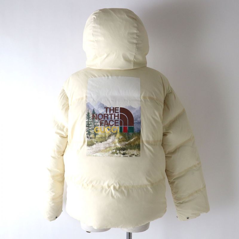 Beautiful Gucci X The North Face Gucci 663735 Padded Jacket With Hood Ivory XXS