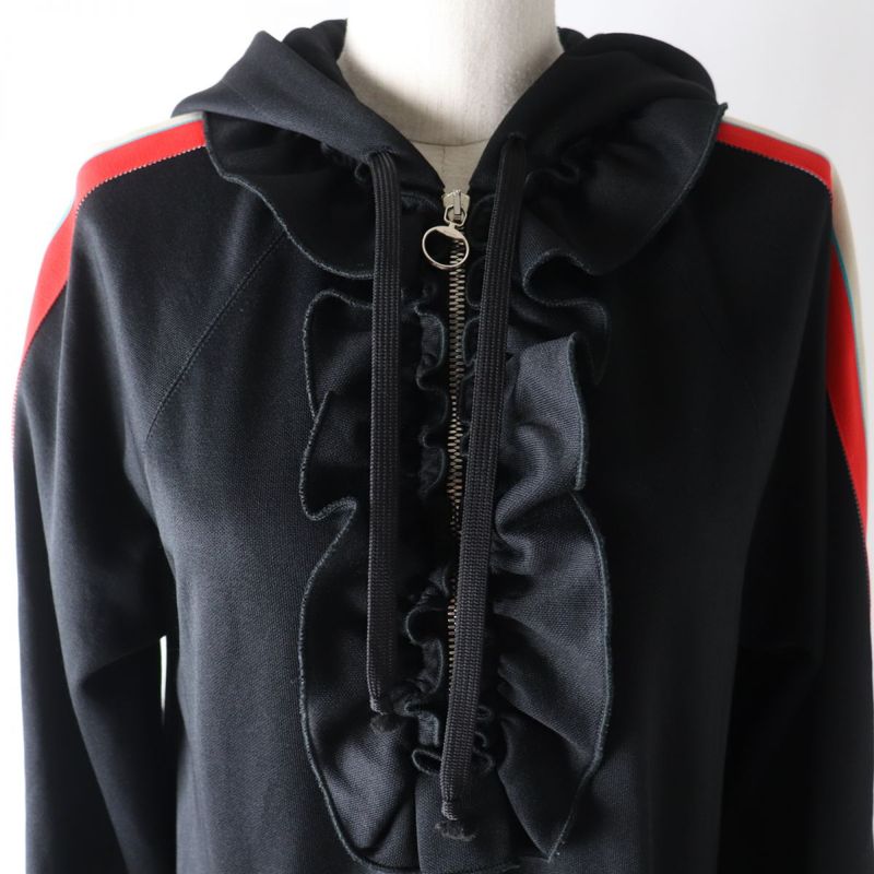 Gucci 19SS 502280 Armline And Logo Design Half Zip Hooded Jersey