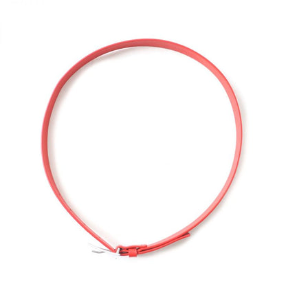 Bottega Veneta 629763 Triangle Buckle Leather Belt Ladies Red 80/32 Made In