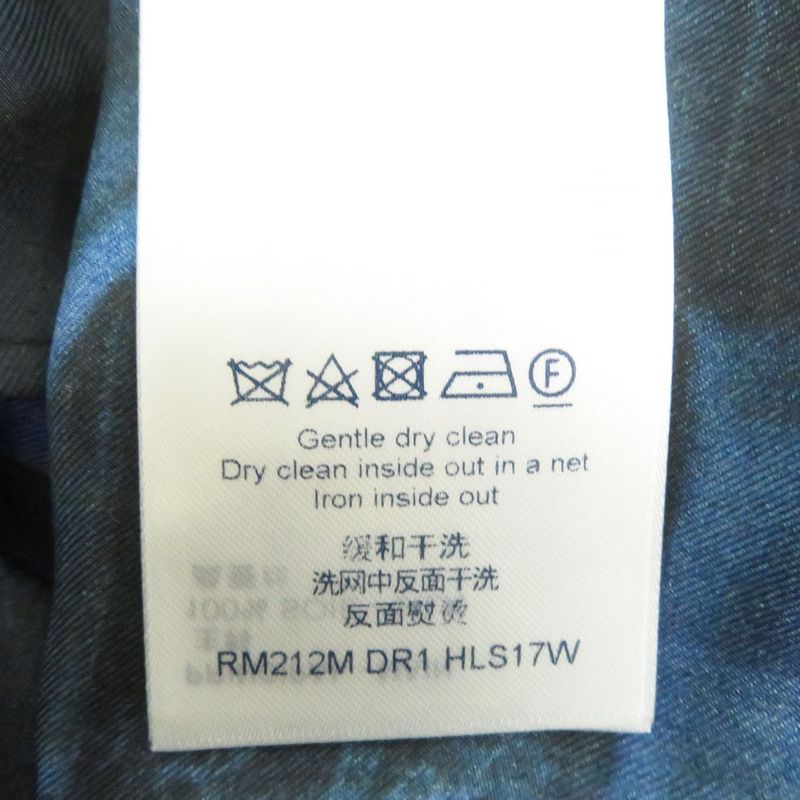 Louis Vuitton 1a8xbx LV Salt Print All-over 100% Silk Long-sleeved Shirt Navy