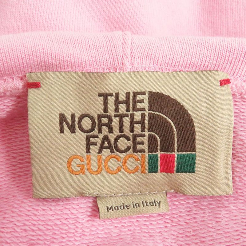 Gucci The North Face 626989 Logo Print Sweatshirt Hoodie Pink M Made In Italy