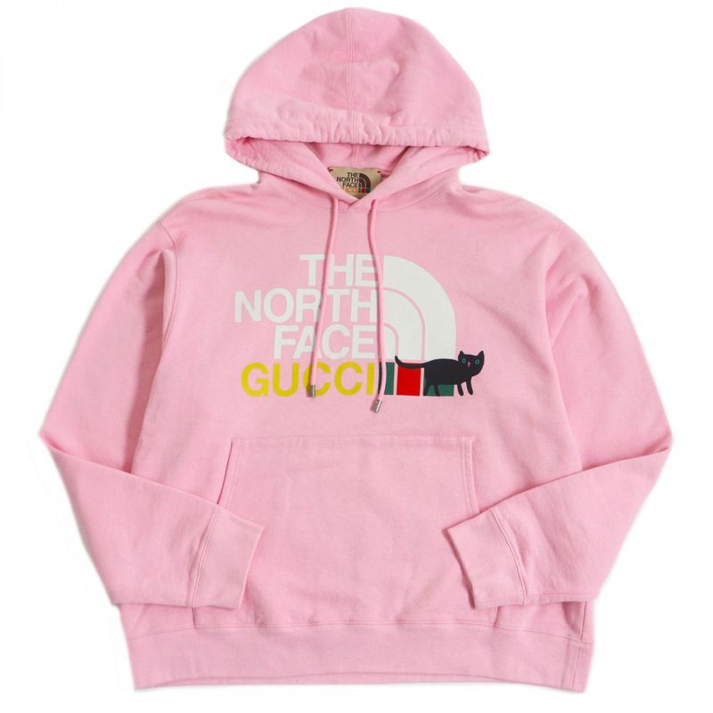Gucci The North Face 626989 Logo Print Sweatshirt Hoodie Pink M Made In Italy