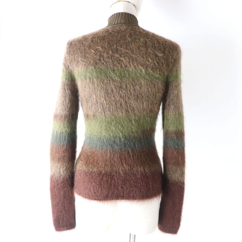 2022 Hermes Silk Mohair And Cashmere High Neck Long Sleeves Knit/top