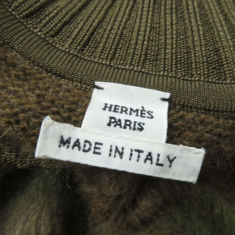 2022 Hermes Silk Mohair And Cashmere High Neck Long Sleeves Knit/top