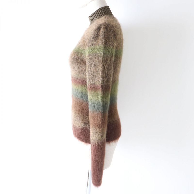 2022 Hermes Silk Mohair And Cashmere High Neck Long Sleeves Knit/top