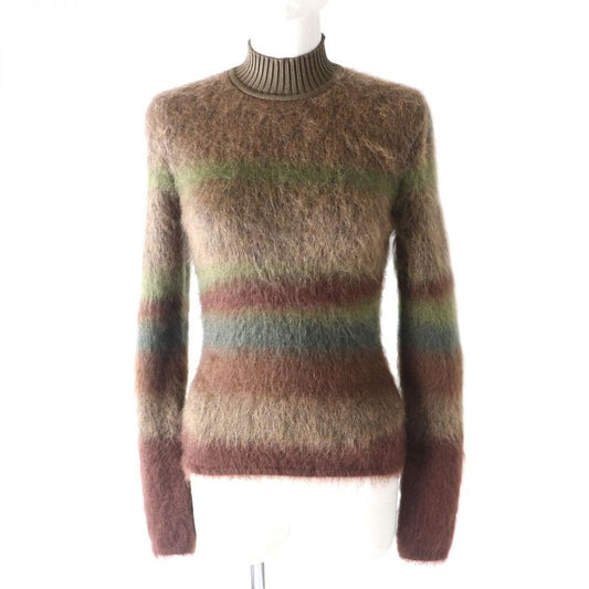 2022 Hermes Silk Mohair And Cashmere High Neck Long Sleeves Knit/top