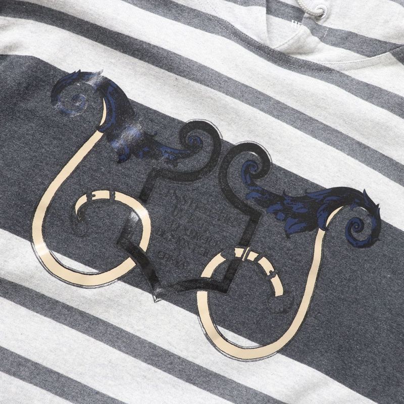 Hermes 2021 Mariniere Hooded Striped Sweatdress Women's Gray 34 Made In