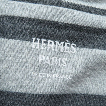 Hermes 2021 Mariniere Hooded Striped Sweatdress Women's Gray 34 Made In