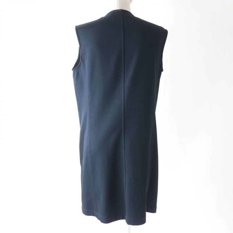 Hermes 2022 ROBE Portefeuille Leather Used Long Length Gilet Vest/dress