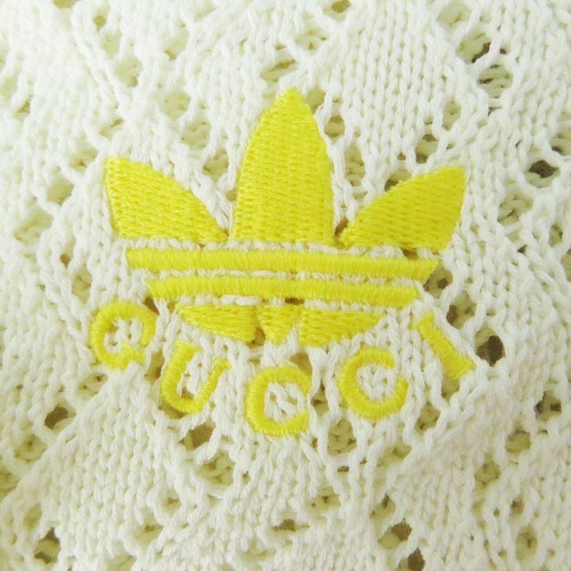 Hermes 22SS Gucci X Adidas 693831 Frilled Openwork Cache-coeur Knit Dress