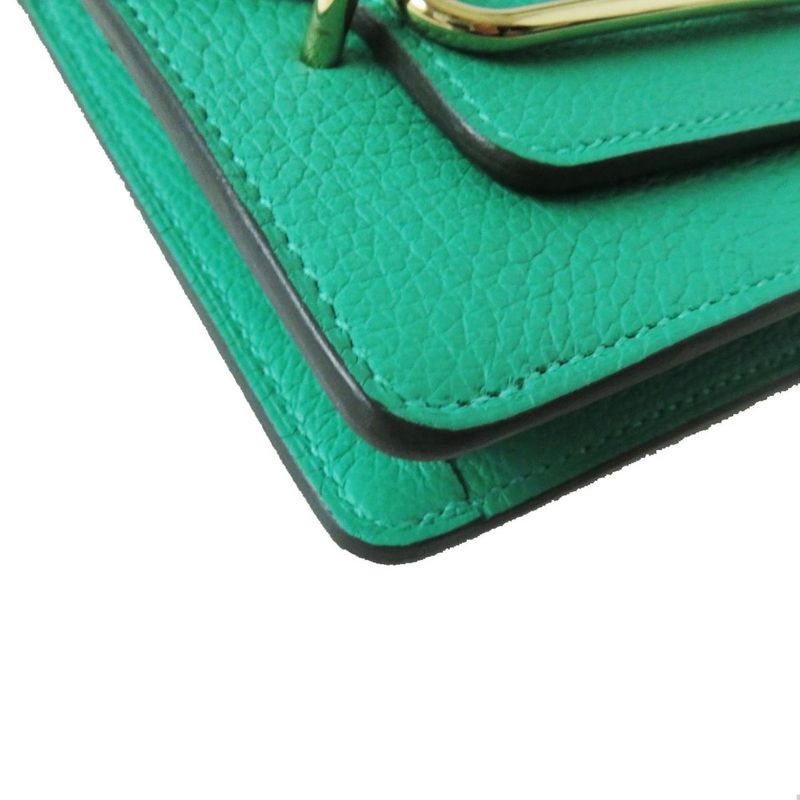 Hermes Lurie Slim Compact Wallet/wallet Evercolor Mint Gold Hardware