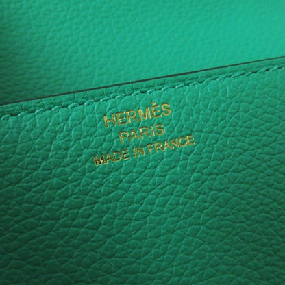 Hermes Lurie Slim Compact Wallet/wallet Evercolor Mint Gold Hardware