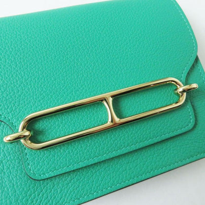 Hermes Lurie Slim Compact Wallet/wallet Evercolor Mint Gold Hardware