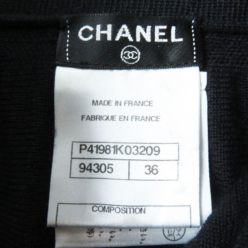 Hermes French CHANEL P41981 Women's Knit Knee-length Skirt With Coco Mark