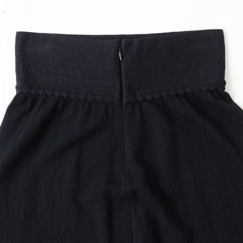 Hermes French CHANEL P41981 Women's Knit Knee-length Skirt With Coco Mark