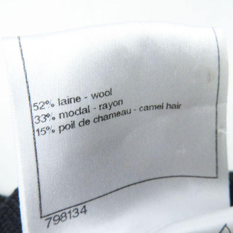 Hermes French CHANEL P41981 Women's Knit Knee-length Skirt With Coco Mark