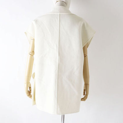 Hermes 22 Years Hermes 2h0132da With Belt 100% Cashmere Short Coat/vest/gile