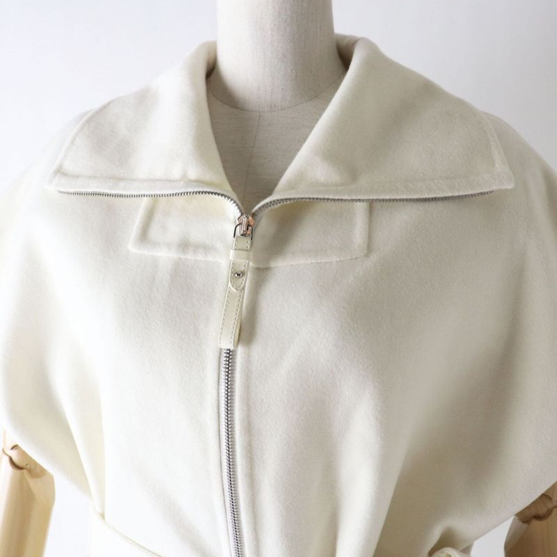 Hermes 22 Years Hermes 2h0132da With Belt 100% Cashmere Short Coat/vest/gile