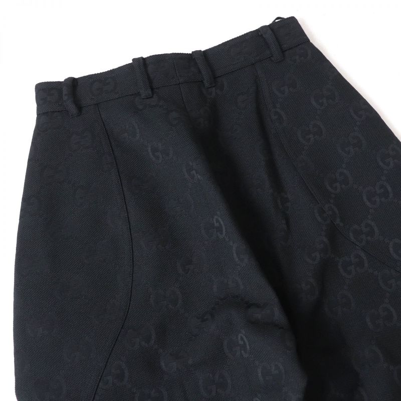 Gucci 22SS 682284 Ggmonogram Hem Zip Design Pants/bottoms Black 40