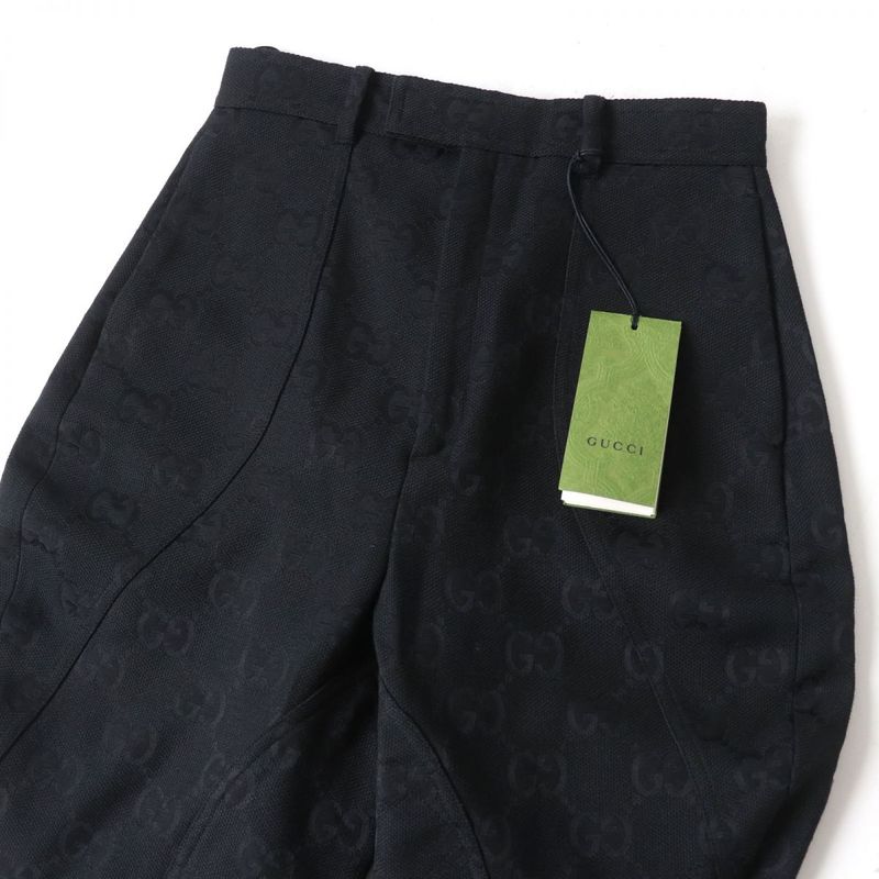 Gucci 22SS 682284 Ggmonogram Hem Zip Design Pants/bottoms Black 40