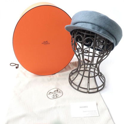 Hermes Deauville 100% Cashmere Cassock/hat With Serie Buttons Gray 58