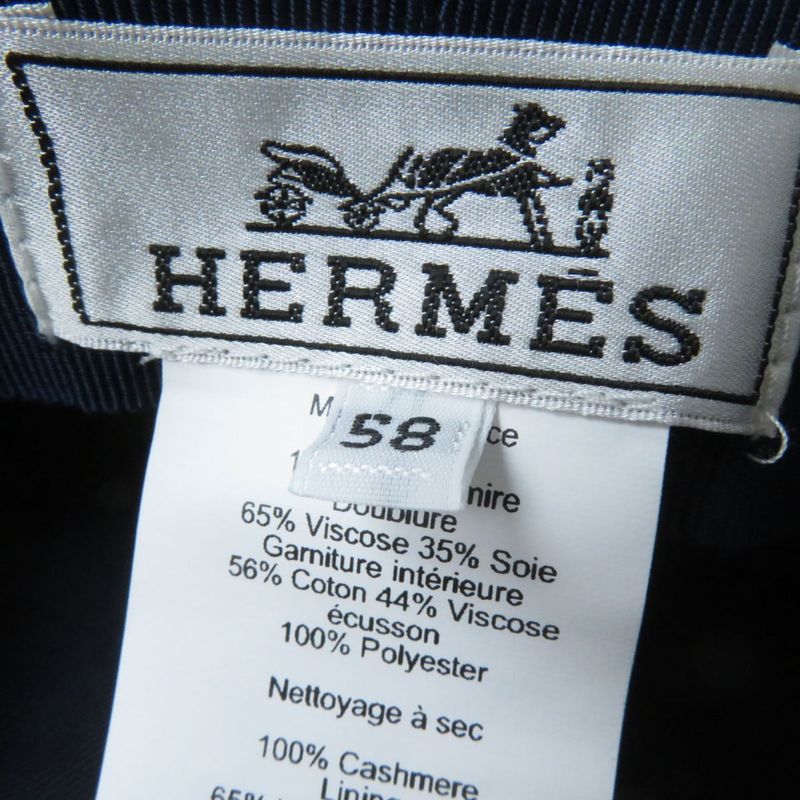 Hermes Deauville 100% Cashmere Cassock/hat With Serie Buttons Gray 58