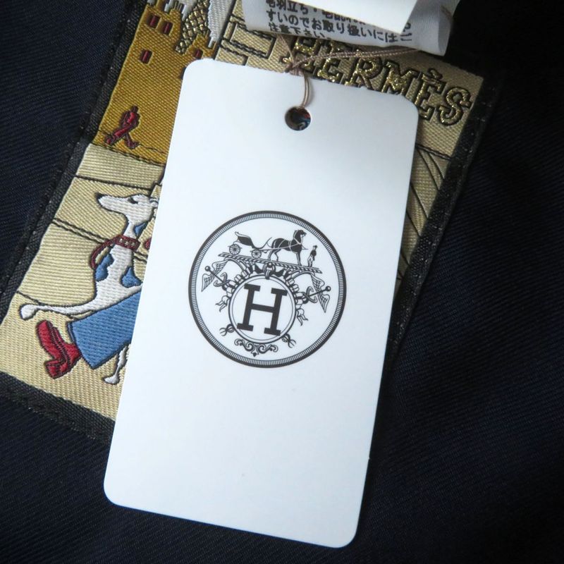 Hermes Deauville 100% Cashmere Cassock/hat With Serie Buttons Gray 58