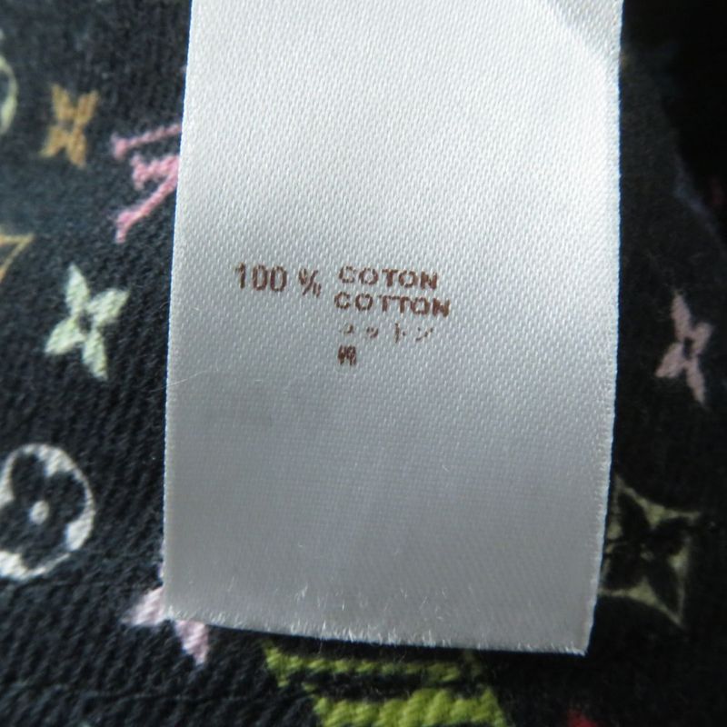 Louis Vuitton Monogram Multi Denim Skirt With Logo Button Black X Multi