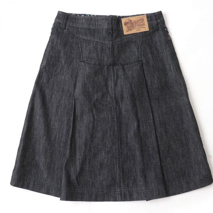 Louis Vuitton Monogram Multi Denim Skirt With Logo Button Black X Multi