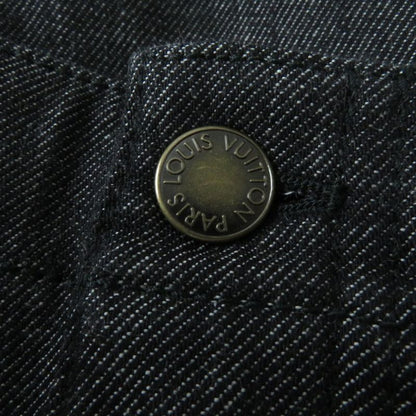 Louis Vuitton Monogram Multi Denim Skirt With Logo Button Black X Multi