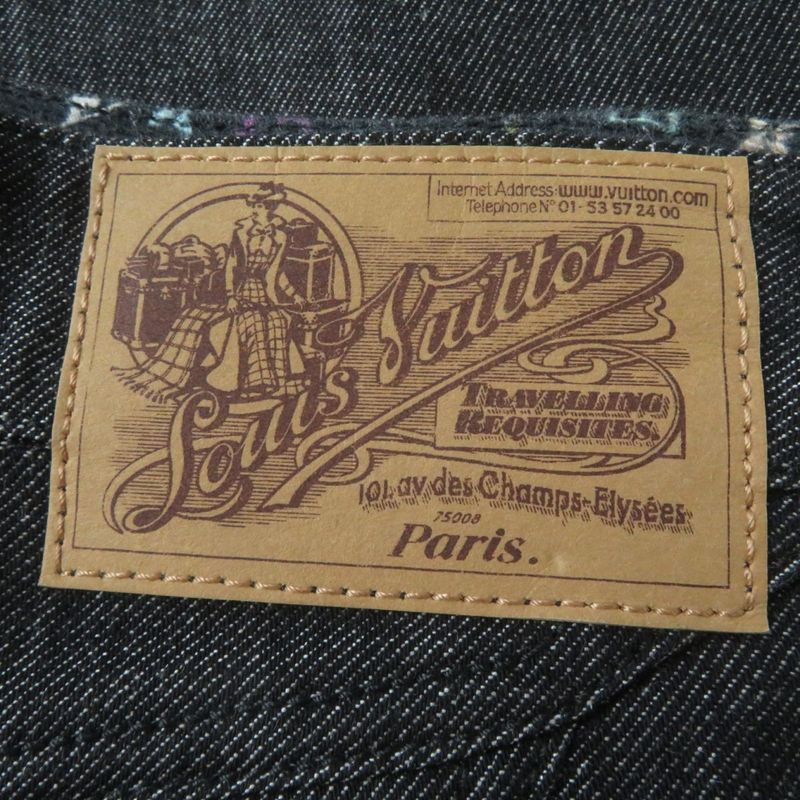 Louis Vuitton Monogram Multi Denim Skirt With Logo Button Black X Multi