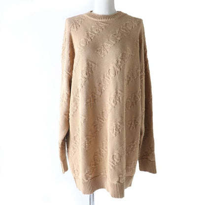 Balenciaga 20 Years 599886 Allover Logo Crew Neck Long Sleeve Knit Sweater/tops
