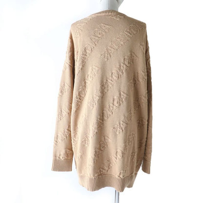 Balenciaga 20 Years 599886 Allover Logo Crew Neck Long Sleeve Knit Sweater/tops