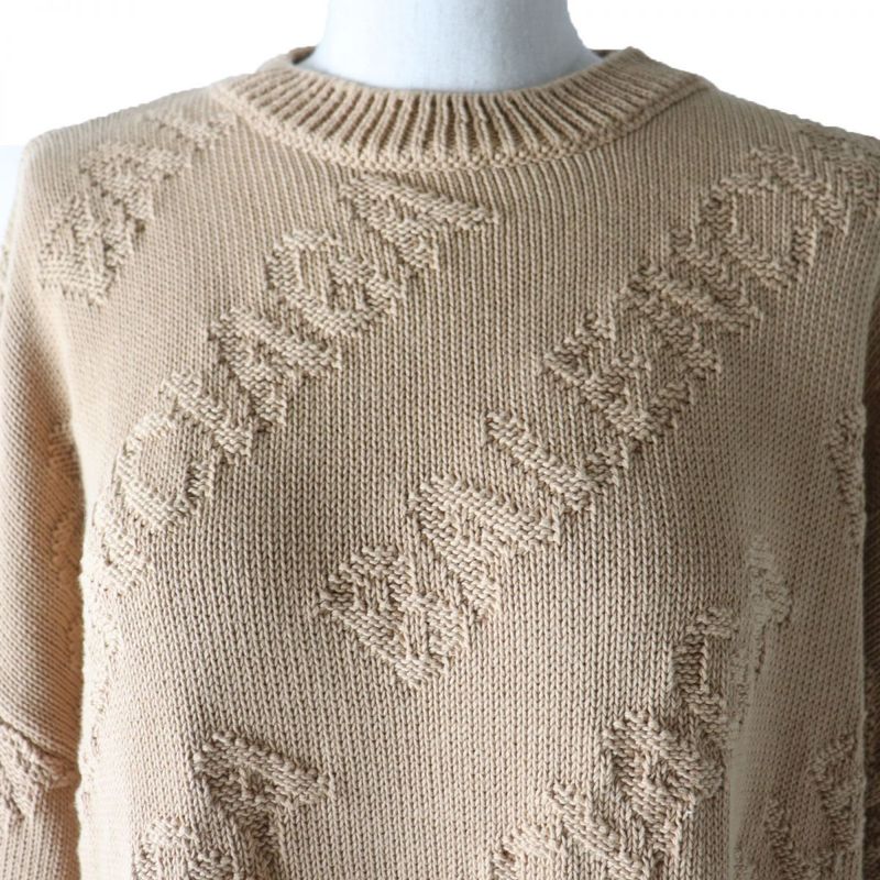 Balenciaga 20 Years 599886 Allover Logo Crew Neck Long Sleeve Knit Sweater/tops