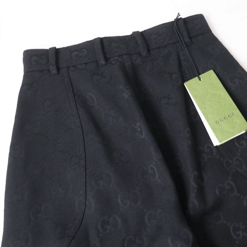 Gucci 22SS 682284 Ggmonogram Hem Zip Design Pants/bottoms Black 36