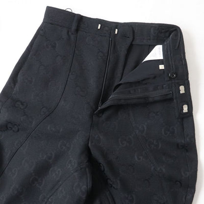 Gucci 22SS 682284 Ggmonogram Hem Zip Design Pants/bottoms Black 36