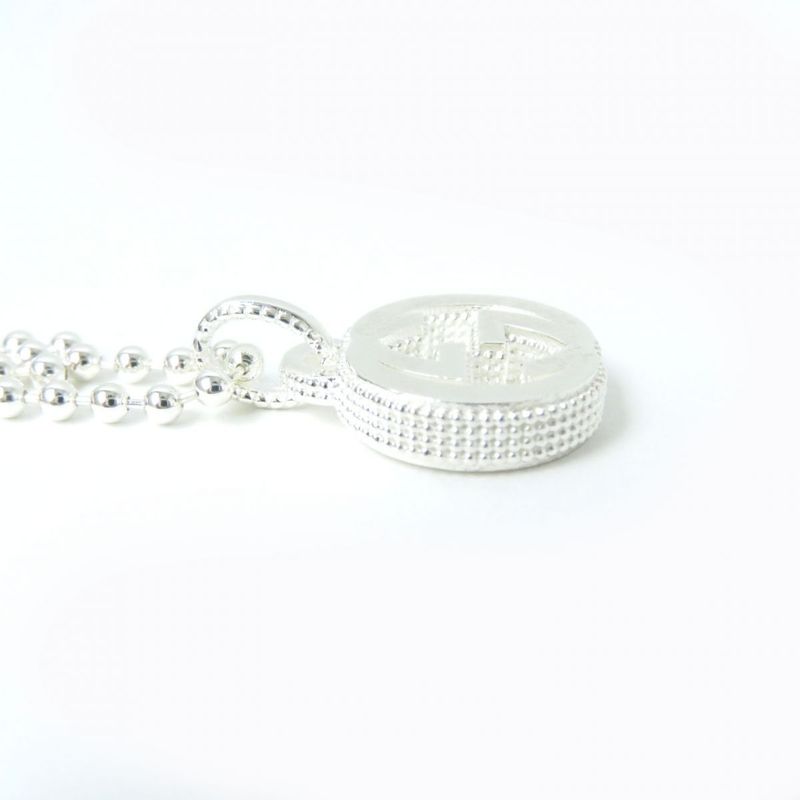 Gucci 479221 Interlocking G Ag925 Ball Chain Necklace/pendant Silver Weight