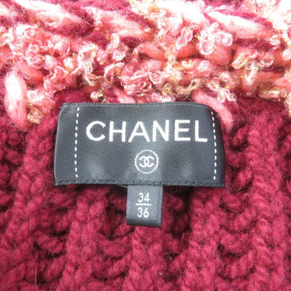 CHANEL P72932 100% Cashmere Mixed Knit Thick Knit Cardigan With Coco Mark