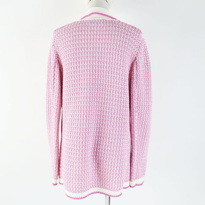 CHANEL 22SS P72239 100% Cotton Cardigan/knit Jacket With Lion Logo Buttons