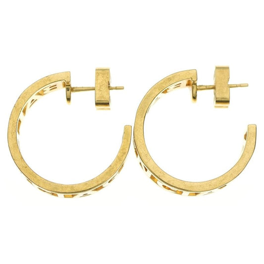 Balenciaga LOGO HOOP Pierce Logo Hoop Earrings Gold