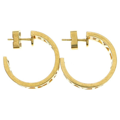 Balenciaga LOGO HOOP Pierce Logo Hoop Earrings Gold