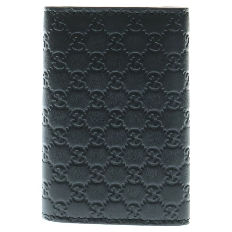 Guccissima Key Case Key Ring Bagcharm Black Leather 150402 Silverhardware